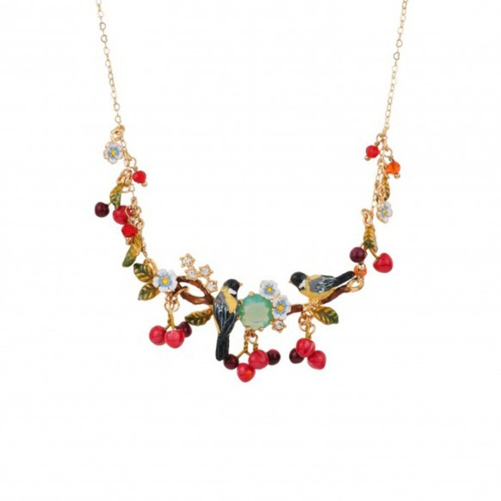 Les Nereides Bird Song And Stone Birds And Cherries Necklace